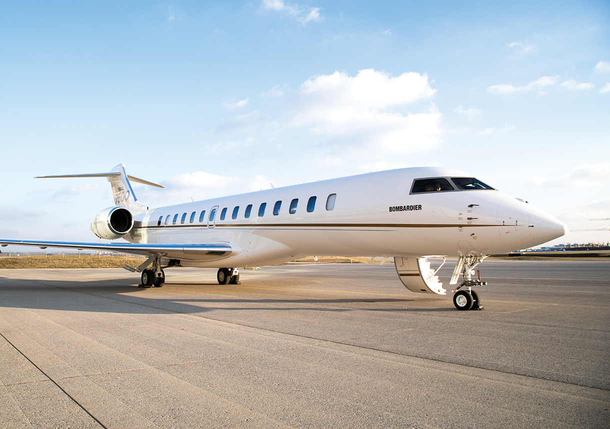 Bombardier Global 7500 aircraft from NetJets sitting on tarmac